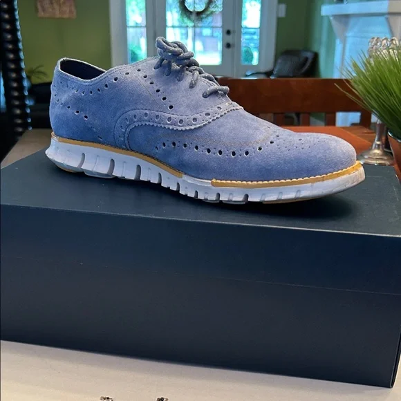 Cole Haan | Shoes | Cole Haan Light Blue Suede Oxfords 